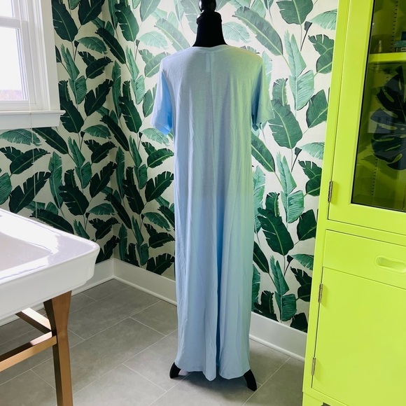 H&M Women’s Blue oversized Short Sleeve Maxi Dress Small - Picture 7 of 10